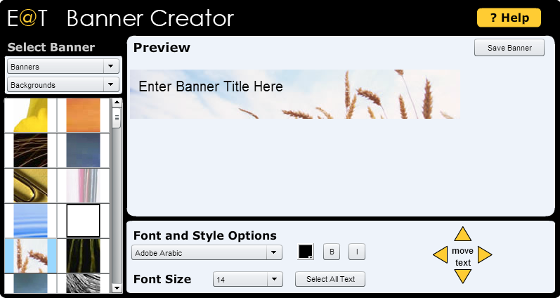 Using The Banner Creator E T Support Staff