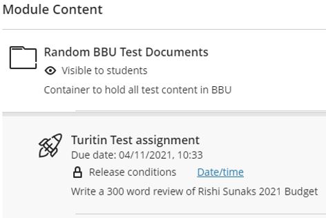 Image showing a Turnitin assignment.