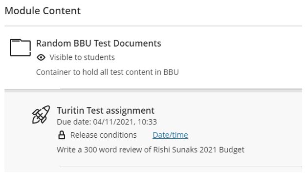 Image showing a Turnitin assignment