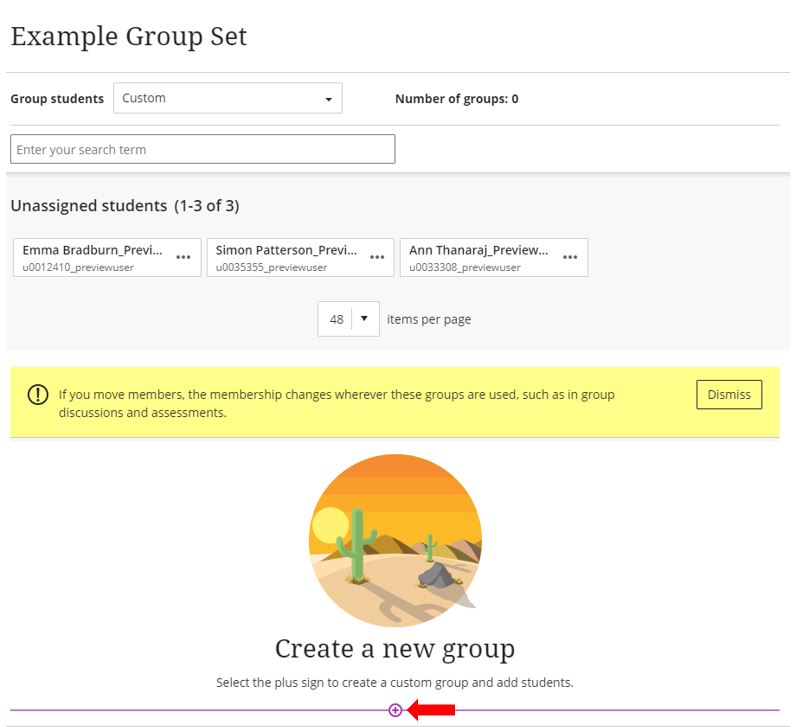 Image to show how to create a Group within a Group Set