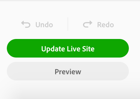 Image showing the button to update a live site with any changes that have been made since it was last published.