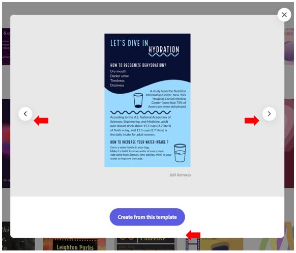 Image showing how to select a poster template