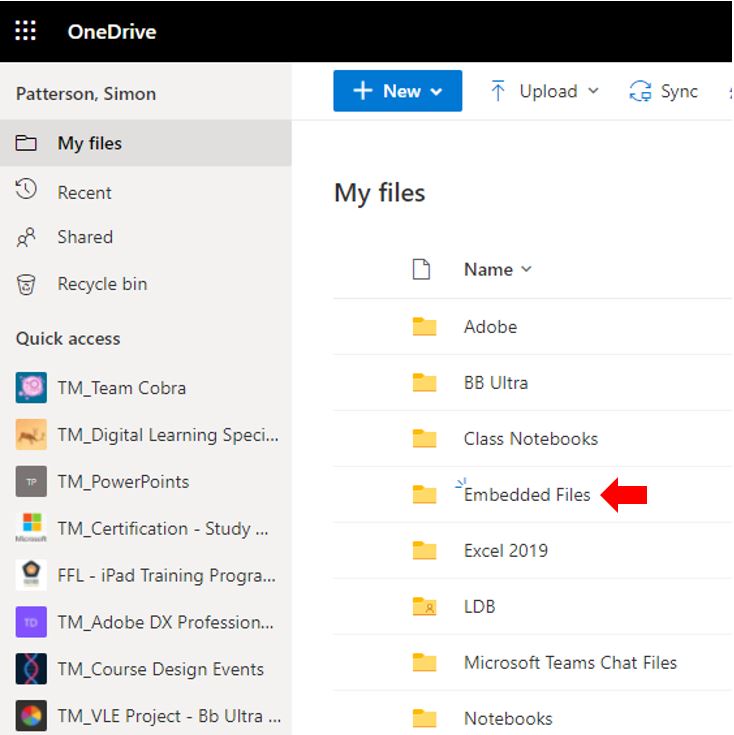 Image showing the newly created folder in Microsoft OneDrive