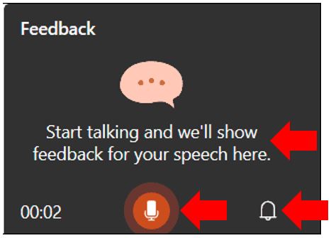 Image showing the live feedback that Presenter Coach can give whilst presenting
