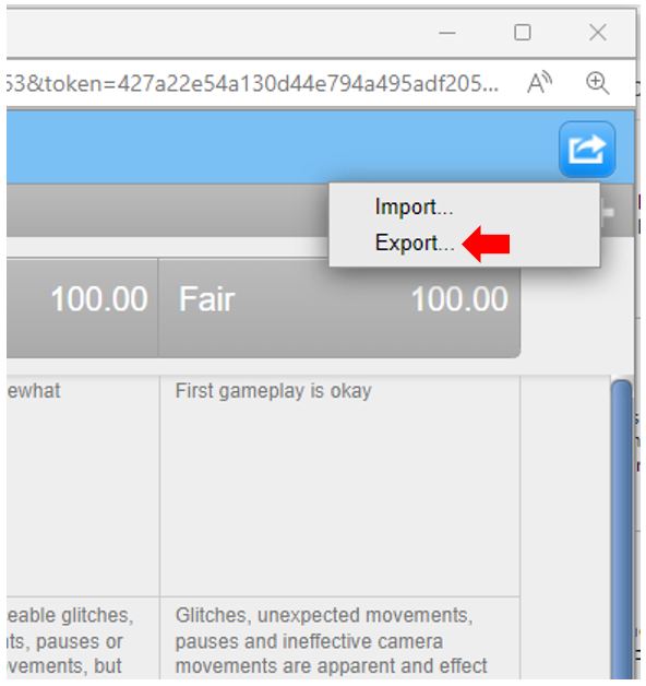 Image showing the Turnitin Rubric Manager Import/Export options