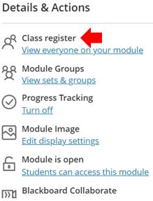 Image showing how to access the area of BBU (Class Register) to add accommodations.
