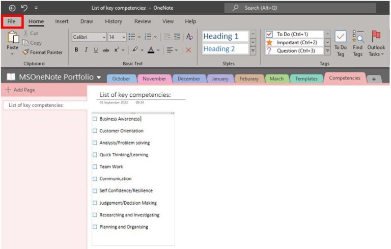 Microsoft OneNote: Using as an e-Portfolio – E-learning Help Guides